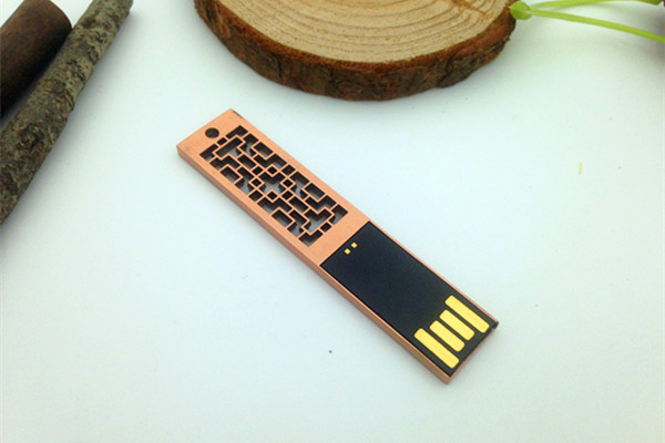 中國風超薄長條精美書簽U盤，創意金屬鏤空窗花U盤